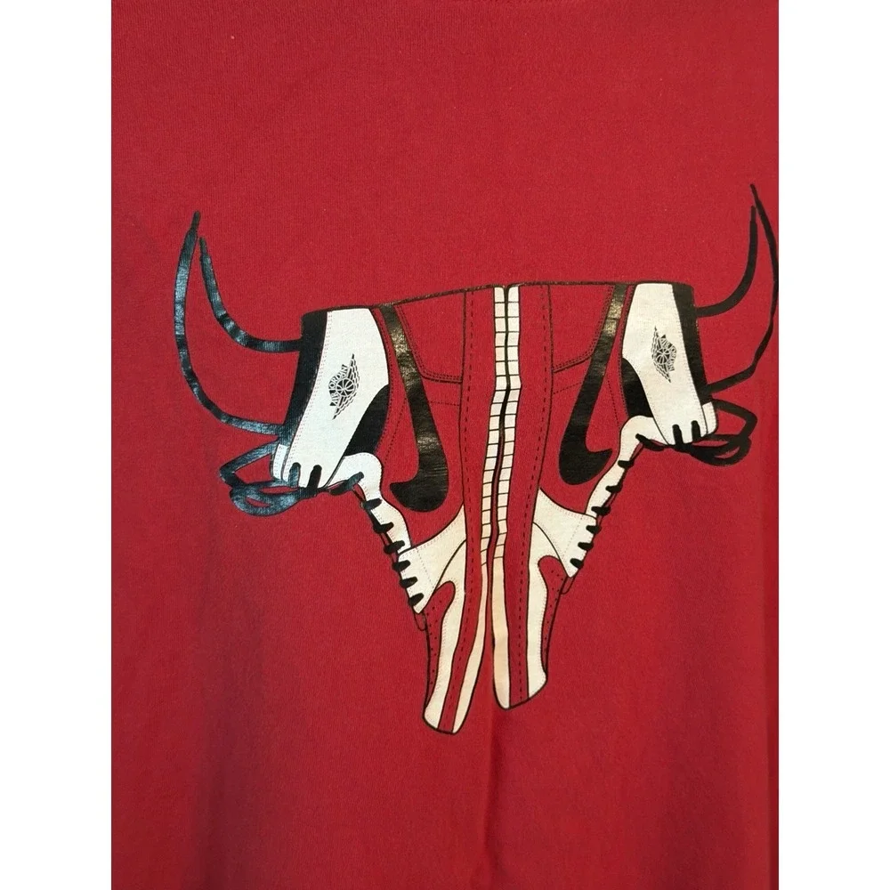 Nike Jordan 1 Chicago Bulls Logo Shirt Men's 3XL XXXL White Jumpman Logo On Back